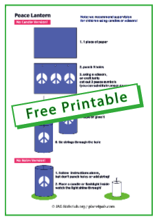 free printable peace lantern craft
