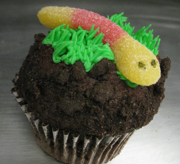 wormy cupcake earthday