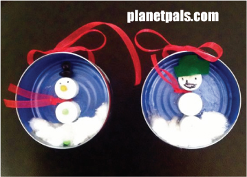 recycle craft tuna can christmas ornament