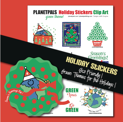 Green Holiday stickers and clip art
