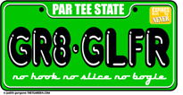 great golfer license plate design