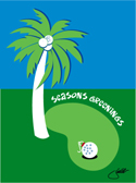 golf palm tree christmas card