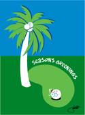 golf palm tree christmas card