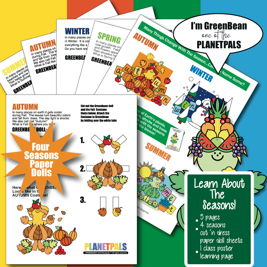 Four Season's Wall Chart and Learning activity and Paper Dolls