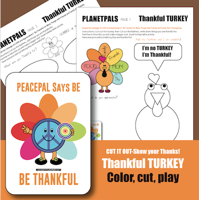 Thankful turkey thanksgiving activity for kids