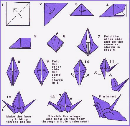 free origami crane pattern