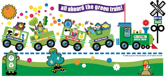 Hop Aboard Planetpals Green Train!
