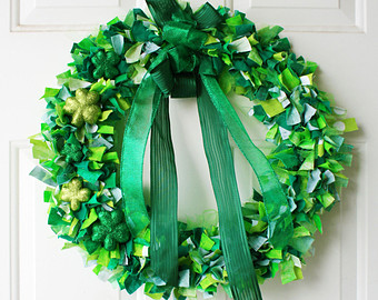 rag wreath for st patricks day
