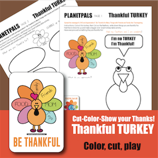Thankful Turkey Kid Thanksgiving Activity