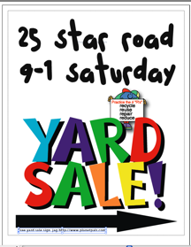 yard sale sign right