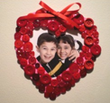 make a button frame foe valentines day
