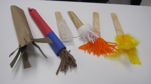 make paint brushes w recycled materials