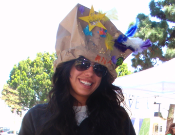 make a recycle party hat from bag container box