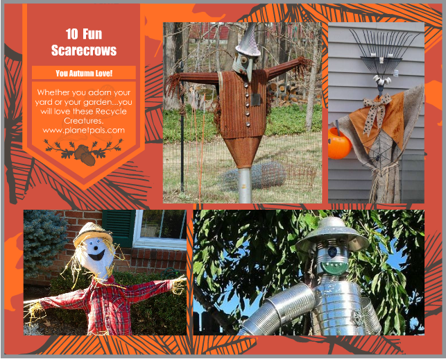 recycle upcycle scarecrows diy
