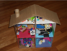 recycle doll play toy house to make