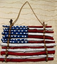 flag made of twigs or sticks